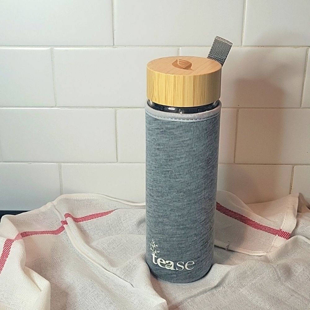 Tease 3 in 1 Sustainable Glass and Bamboo Tea Tumbler 15oz